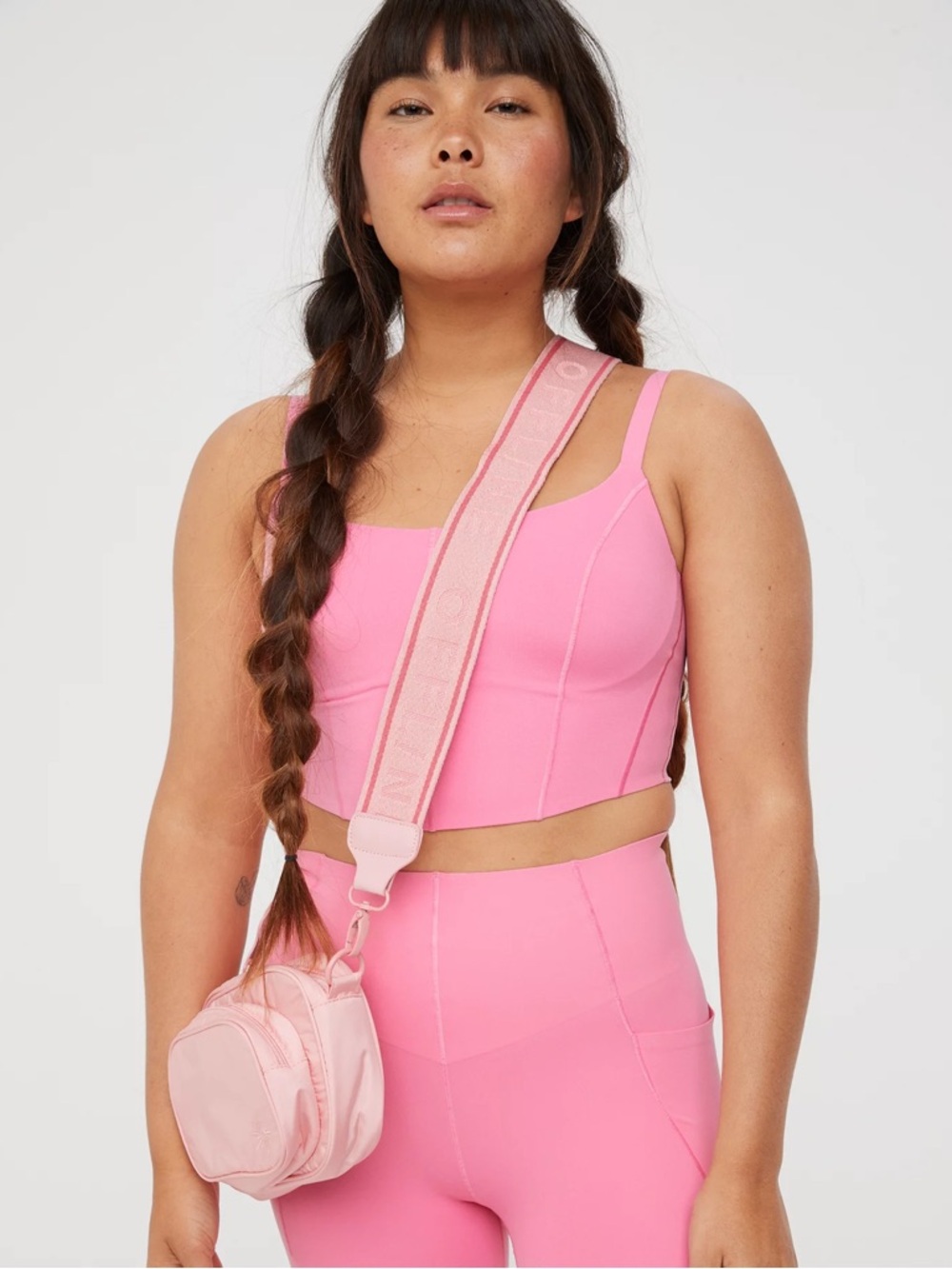 OFFLINE By Aerie Real Me Hold Up! Corset Sports Bra in pink size XL